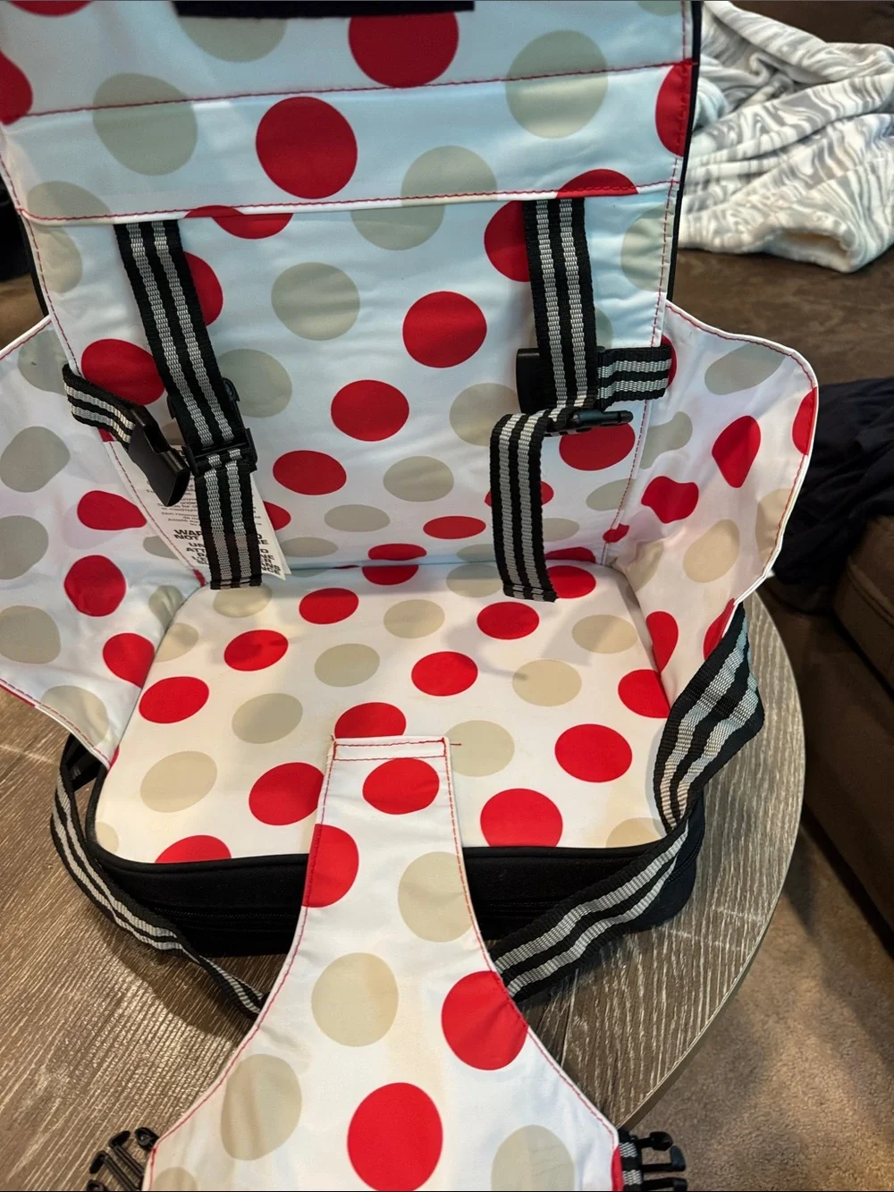 Polka Dot Baby Diaper Bag Backpack in Red and Cream